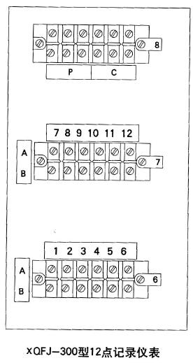 XWFJ-300、XQFJ-300型儀表外接線端子圖